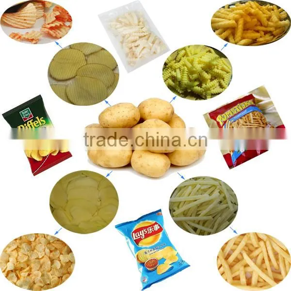Full automatic frozen french fries maker/potato chips processing machine