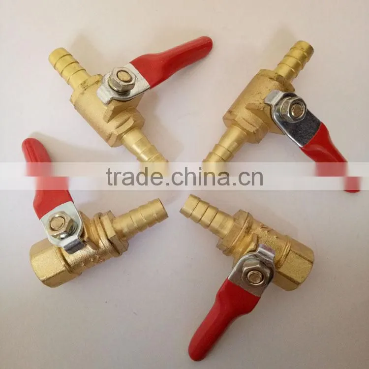 1/4" 3/8" 1/2" 3/4" red handle female brass ball valve