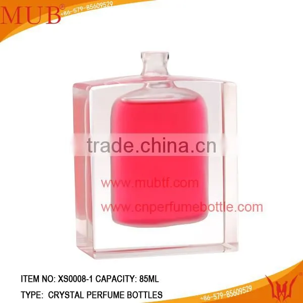 85ml crystal design perfume bottle with squre shaped