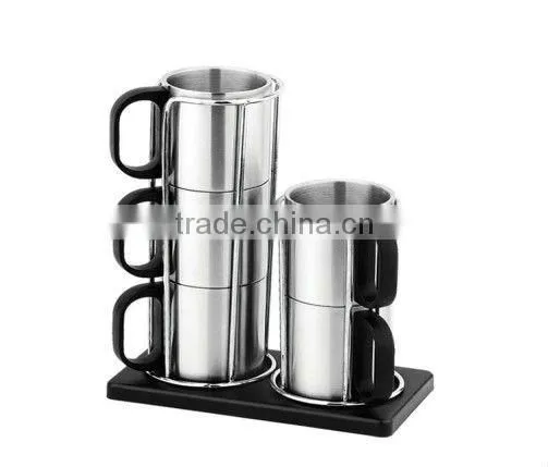 HOT SALE Atlasware vacuum flask gift sets with FDA SGS LFGB certification 1000ml vacuum flask with two 14OZ auto mugs / tea mugs