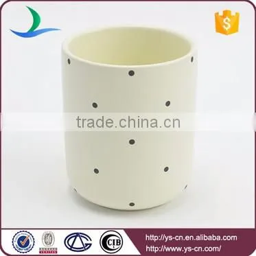 Kids black spot beige matt color stoneware china dinnerware