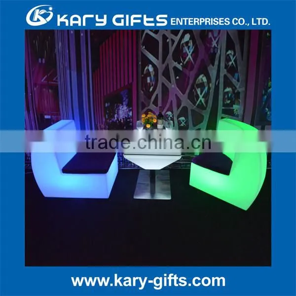 LED LOUNGE FURNITURE PLASTIC LIGHTING WEDDING LOUNGE SOFA SETS
