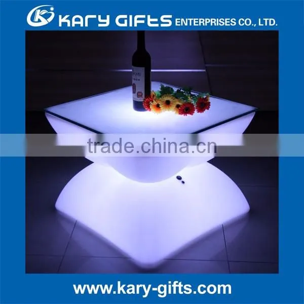 Alibaba trustworthy furniture manufacturer kary-gift cube led light bar table