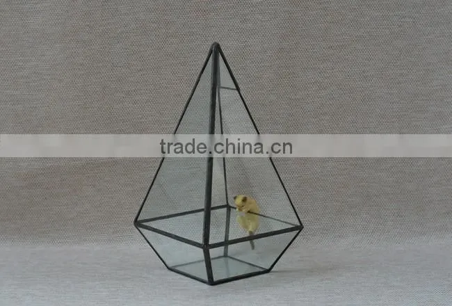 Indoor decor clear plant container hanging geometric glass terrarium
