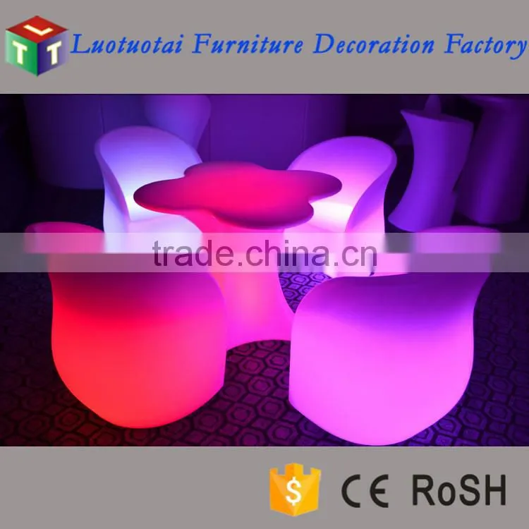 led table set/wireless rechargeable battery operated RGBW color change led table