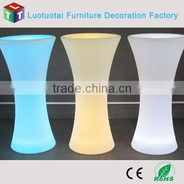 round Led table /RGBW color change plastic remote control led glowing table