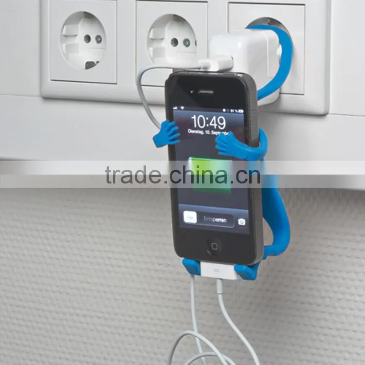 Interesting Product Flexible silicone man shape cell phone holder,silicone mobile phone hook