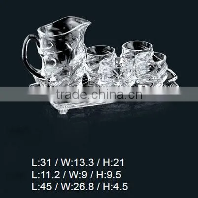 Glass tableware hand made glass water jug set
