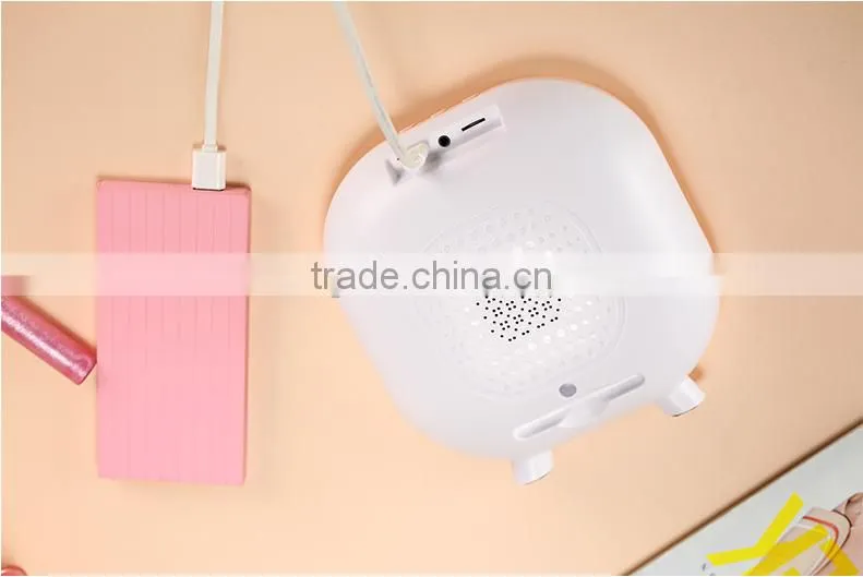 Desktop Makeup Mirror With Bluetooth Loudspeaker Box, USB Charge Table Lamp For Valentine Day