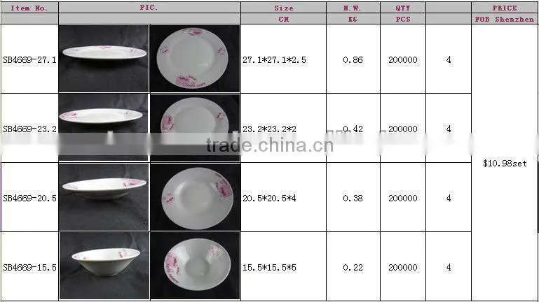 16 pcs dinnerware set with pig pattern decal