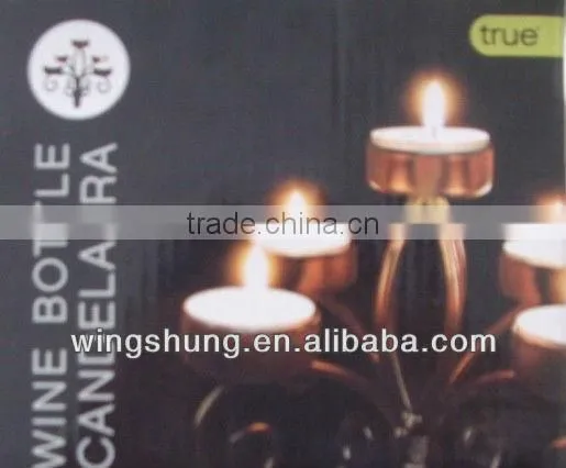 Romantic novelty design fashion black metal wine bottle candelabra/best seller wedding candlestick/ economic candle holder