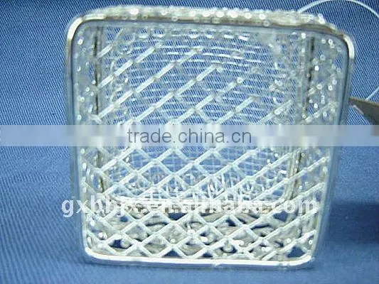 Square silver wire christmas small cake boxes
