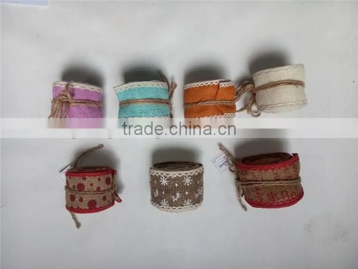 Custom decorative jute burlap ribbon for Packing