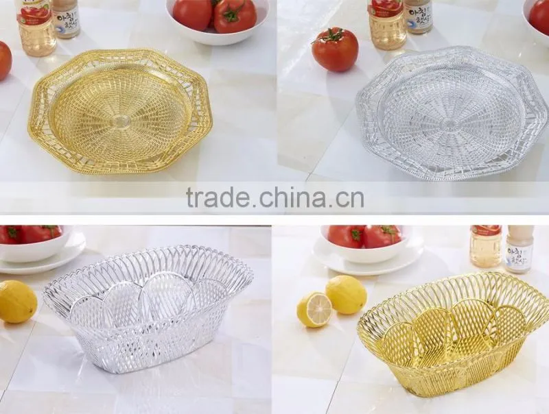 gold fruit plate decorative indian serving tray