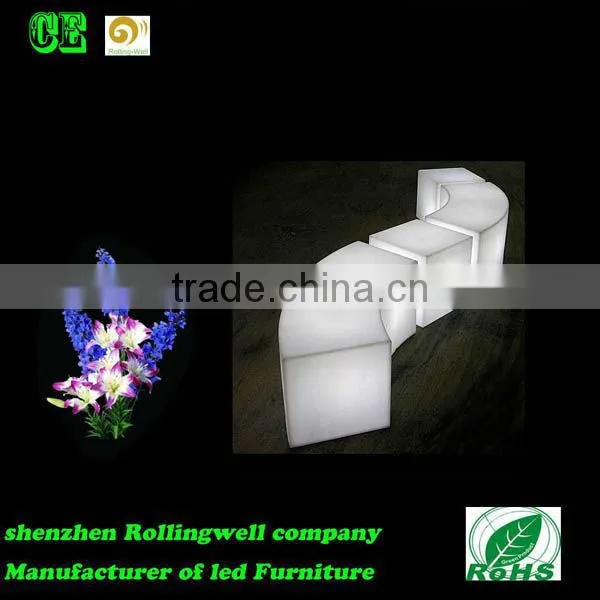 square color changing white cube stool