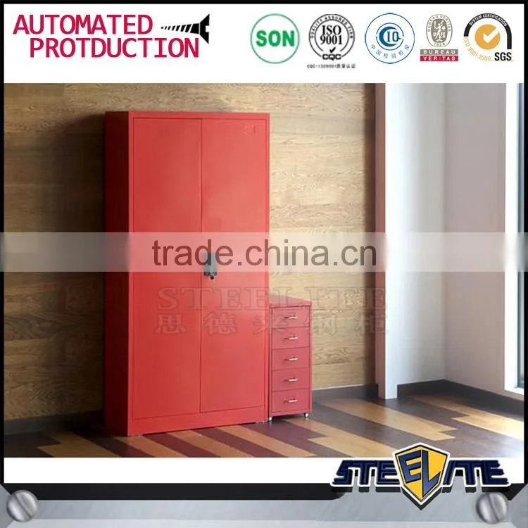 2 Door Steel Clothes Storage Locker Cabinet Metal Closet Wardrobe