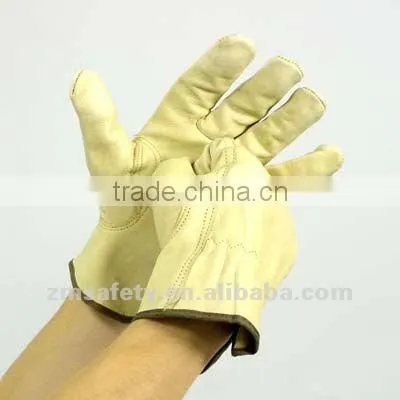 Cow grain leather safety gloves