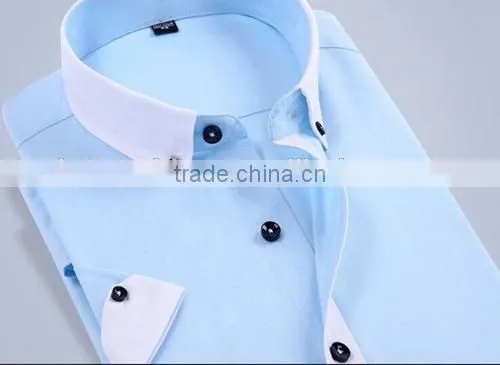 Man Oxford Shirt Short Sleeve Dress Shirt Solid Color Dress Shirt