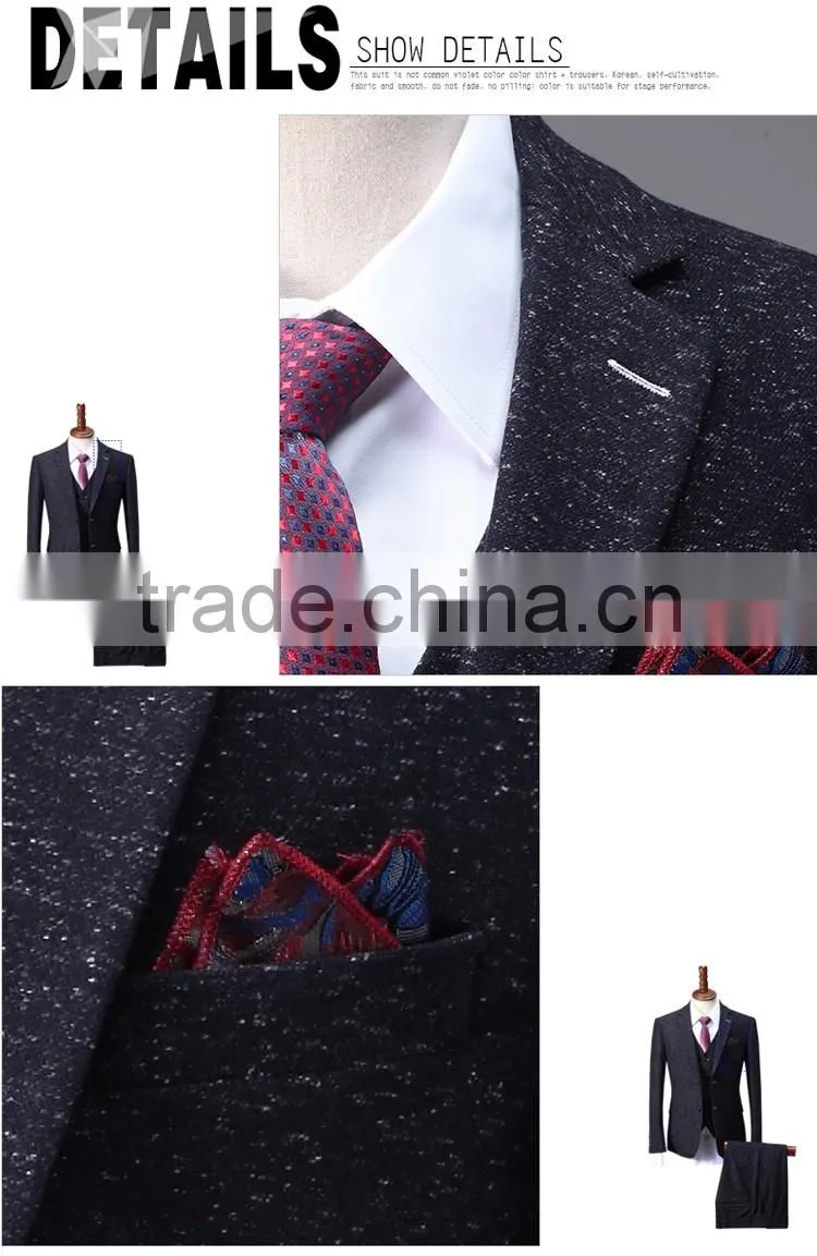 2017 latest design black snow/dot suits wedding dress for men pictures of men wedding coats