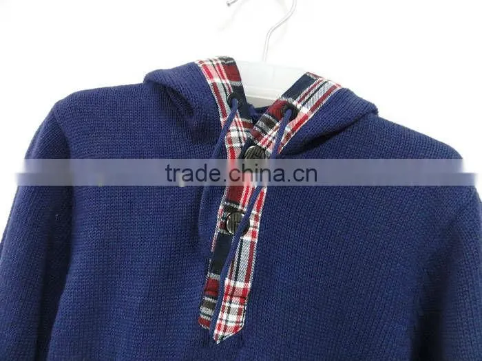 100% cotton pullover children sweater with hood