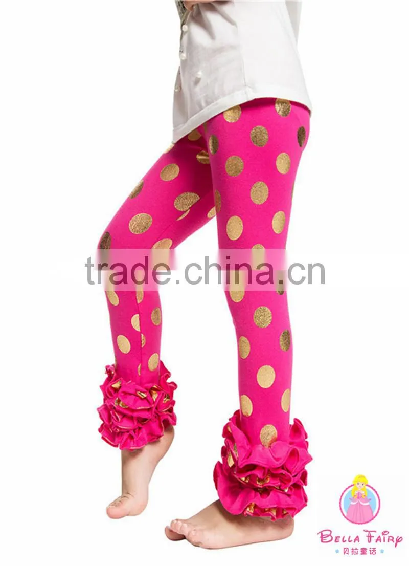 New design wholesale cotton ruffle icing pants for baby girls