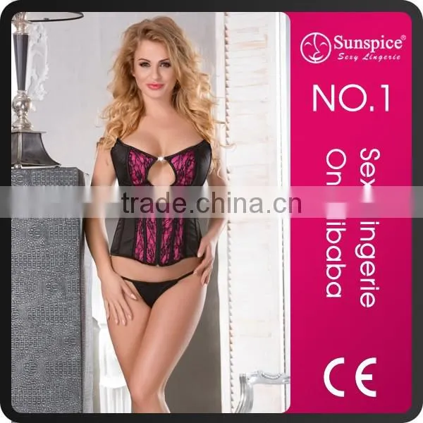 Sunspice hot sale corset top quality guarantee leather lingerie corset
