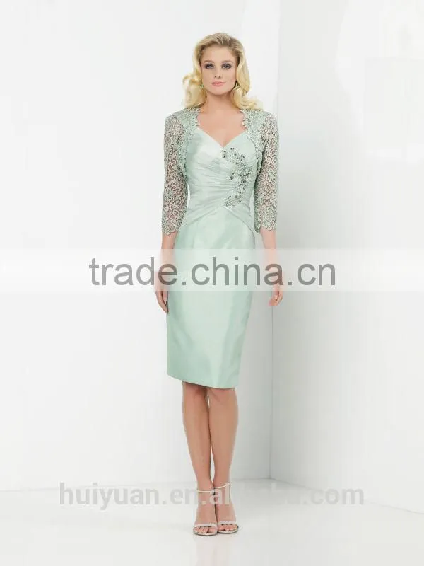 formal knee length long sleeve lace satin cocktail short dresses