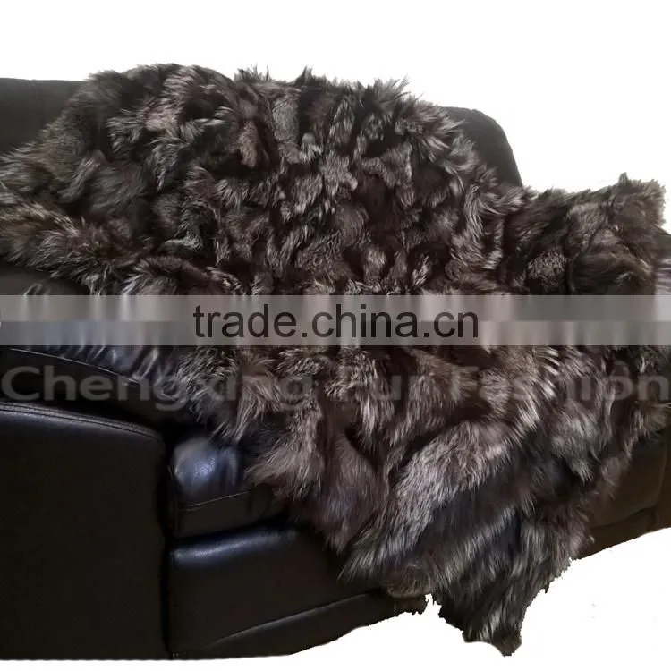 CX-D-116A Genuine Fox Fur Rug Carpet