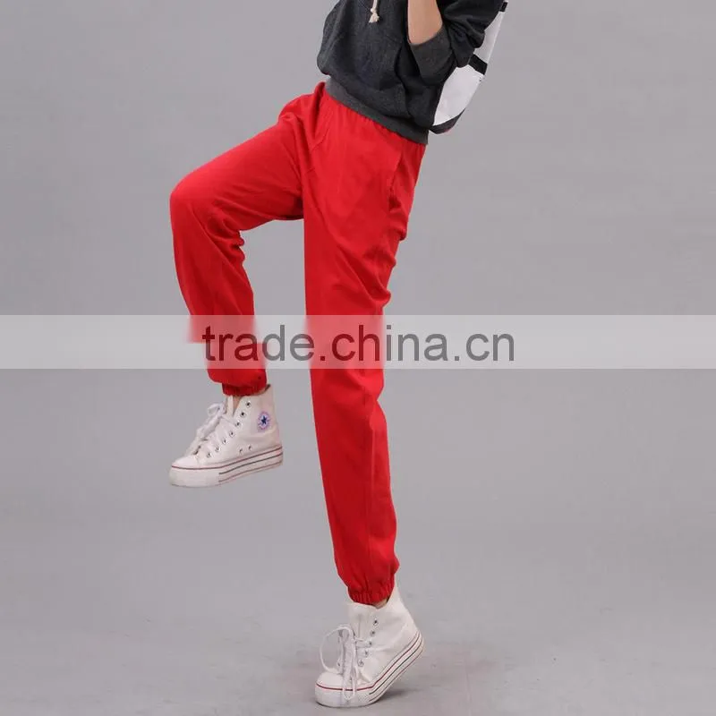 Womens fashion harem sweat pants lady plain dance harem sweat pants