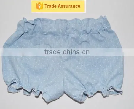 Hot sale new design baby icing pants wholesale baby girl blue polka dots bloomers