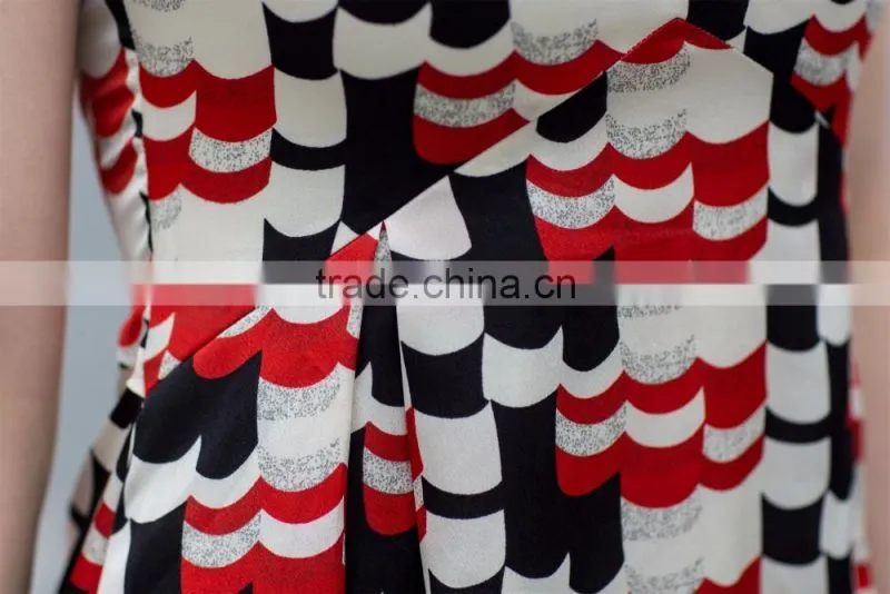ladies's summer fashion chiffon printed dress in casual dress slim fit sleeveless long dress casual skirt