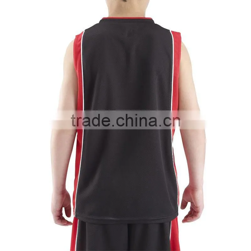 Latest Black And Red V-Neck Basketball Jersey Design
