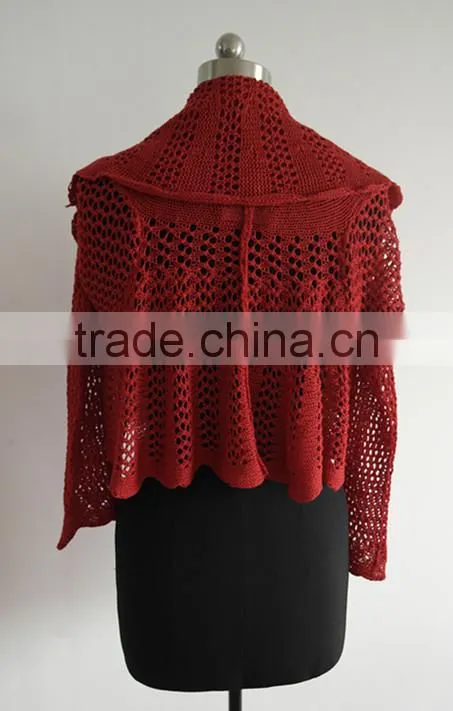 Fashion ladies crochet loose knitted poncho cardigan