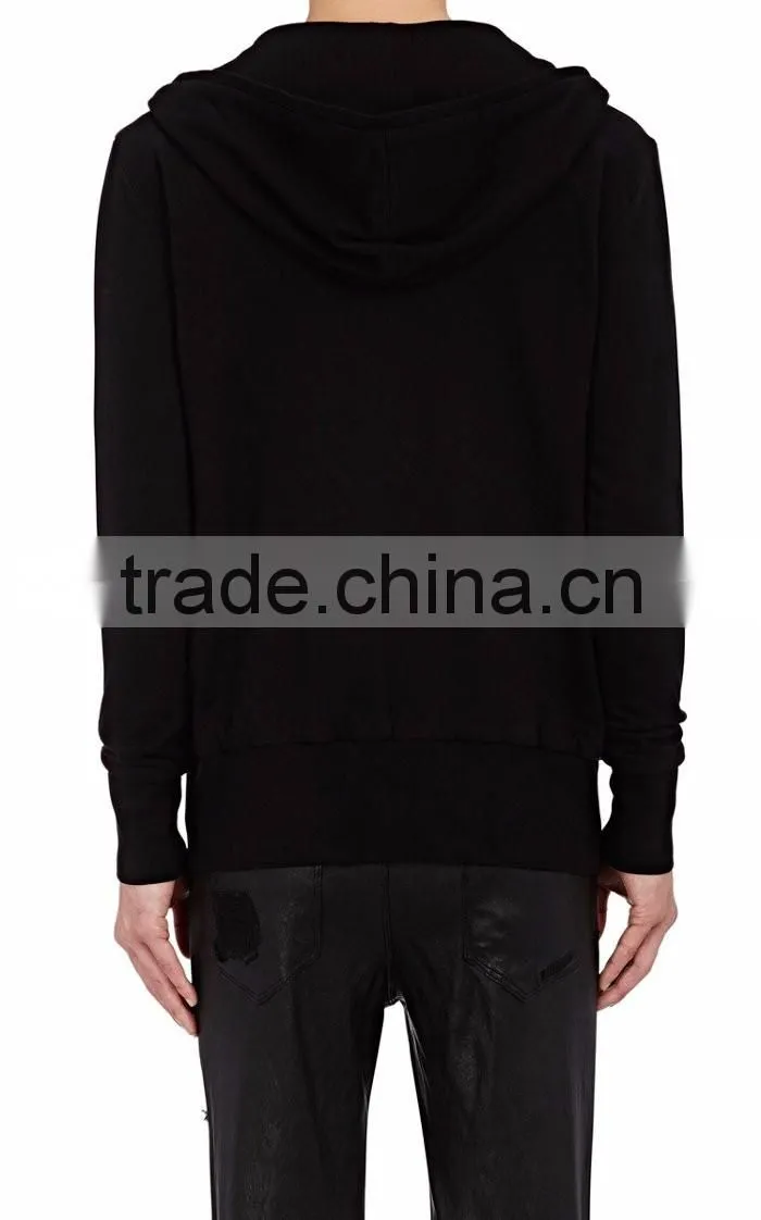 Double-Faced Cotton Zip-Front Hoodie