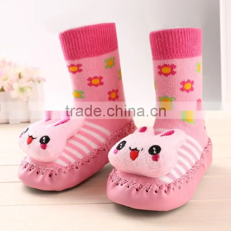 2016 Custom sock wholesale low MOQ cartoon tube baby shoe anti-slip floor sock