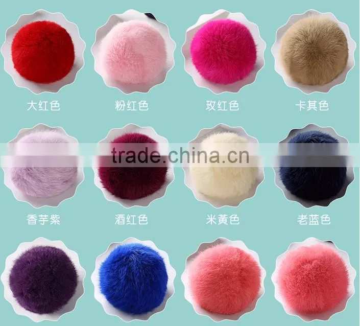 new keychain rabbit fur pompoms Pretty tassel fur ball keychain Fashion keychain with fur pompoms