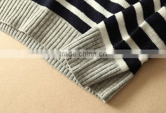 The long sleeve orange stipes design knitting pullover casual men knitted sweater