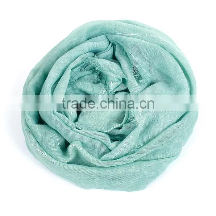 Polyester Scarves & Wraps Rectangle Silver Green Sequins Fashion Scarf