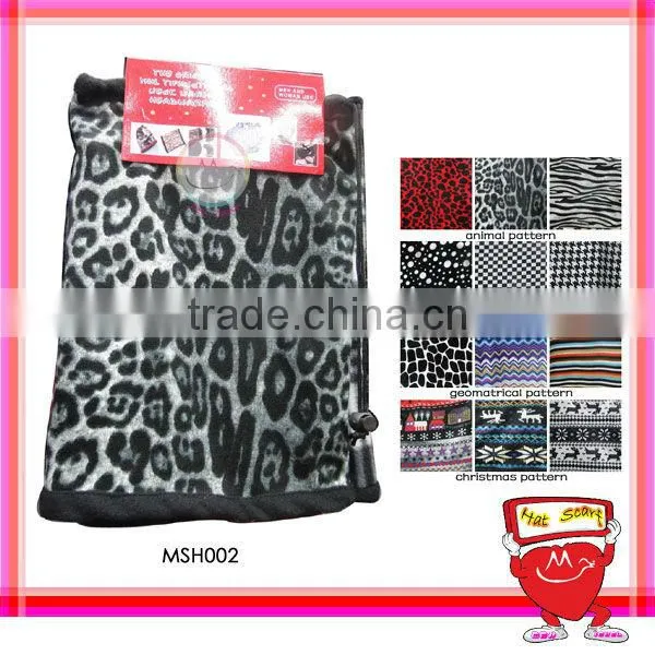 Stocked leopard versatile hats and scarf