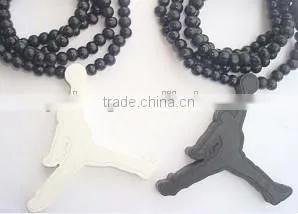 cheap price hip hop wooden beads necklace style