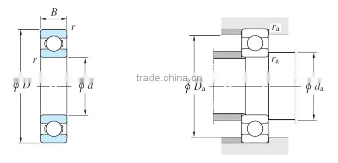 stainess steel deep groove ball bearing S6208-2RS