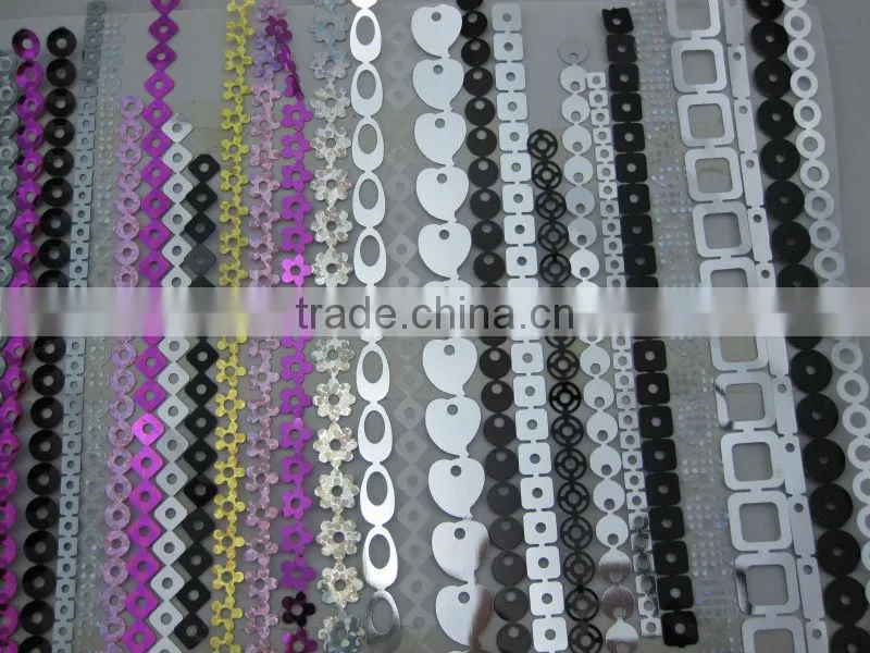 Hot fix motif sequin roll back with glue multi-colored