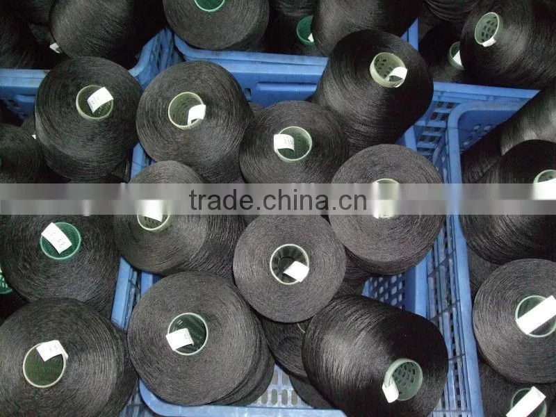 BLACK ,100% high tenacity polyester twisted filament yarn