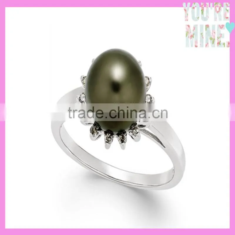 2015 newest engagement jewelry design 14k gold gardenia pearl ring