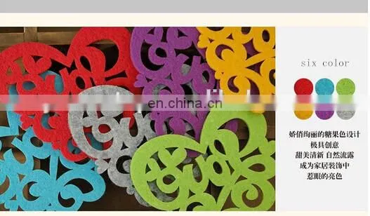 2016 new design elegant felt coaster for wedding decoration