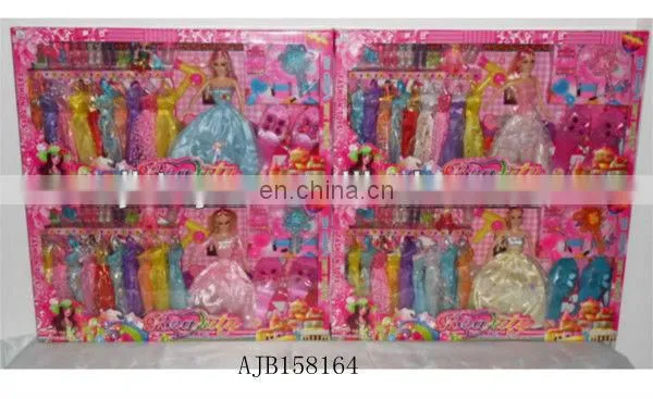 11.5 Inch 2013 Wedding Dress Little Girl Doll ModelsWith Dresses,Boots,Horse