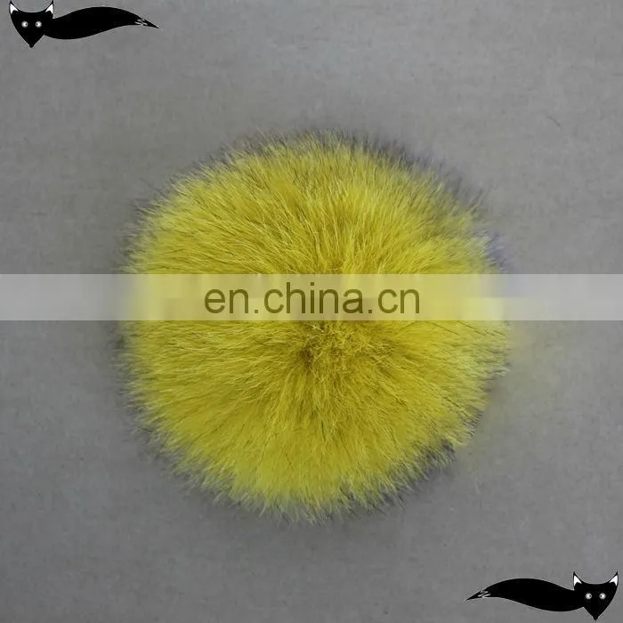 2014 New product yellow 11cm fox fur ball accessories