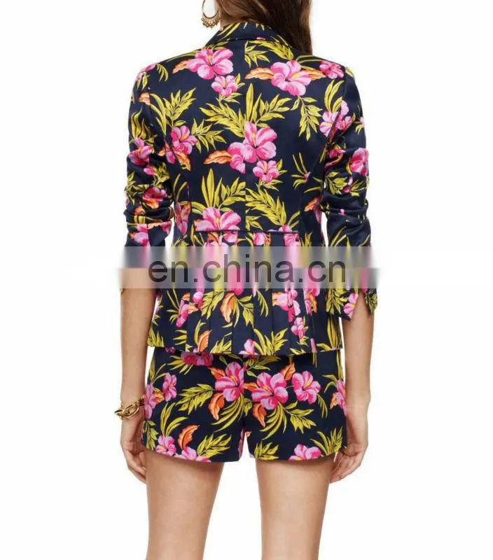 Hot sale Fashion Tropical print floral winter spring women jacket