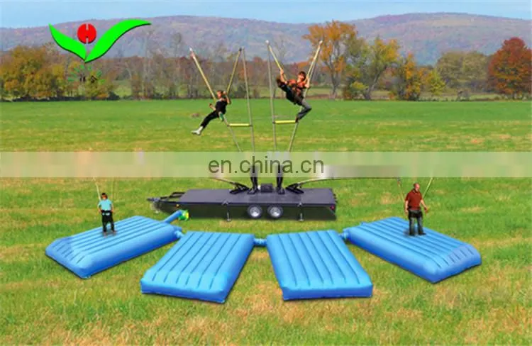 Children cheerleading jumping bag bungee jumping trampoline mat
