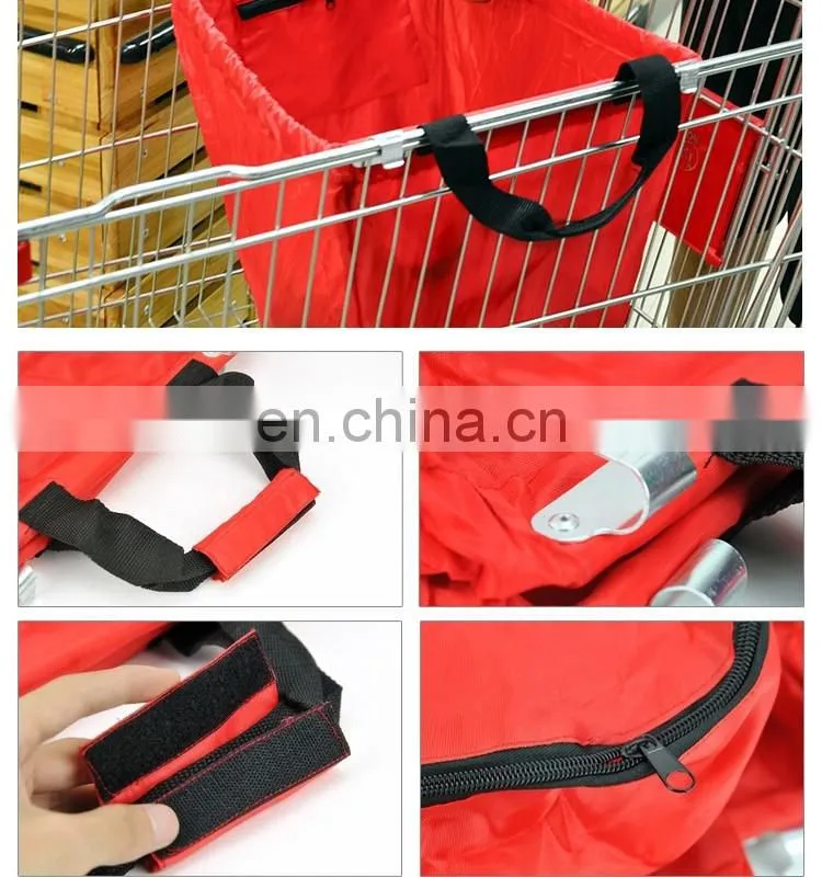 Foldable trolley cart supermarket shopping bags, multifunctional reusable shopping cart bags